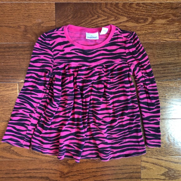 Girls Pink Zebra Print Shirt - Picture 1 of 3